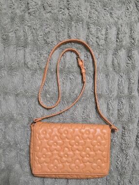 Flower Quilted Floral Crossbody Bag in Light Coral Color